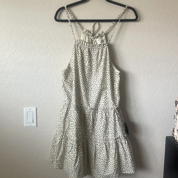 LULU’S x LUSH Fondest of Feelings Cream Floral Print Tiered Mini Dress Sz S - Picture 4 of 15